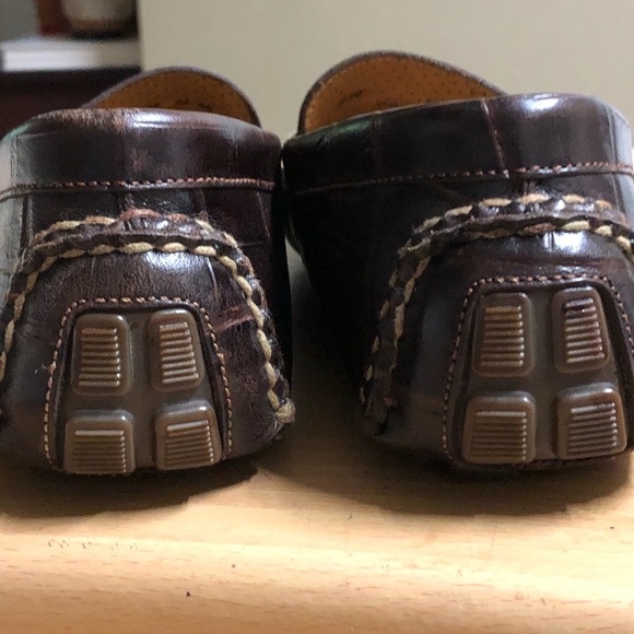 Joseph Bruce Brown Leather Croc Moccasins 10 - Picture 5 of 8
